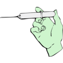download Hand And Syringe clipart image with 90 hue color