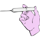 download Hand And Syringe clipart image with 270 hue color