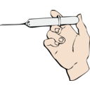 download Hand And Syringe clipart image with 0 hue color