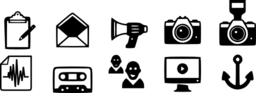 Monochrome Communication Icon Set