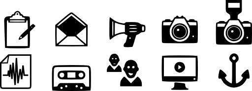 Monochrome Communication Icon Set