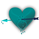 download Broken Heart 3 clipart image with 180 hue color
