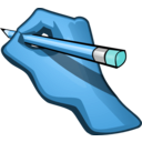 download Edit Hand Holding Pencil clipart image with 180 hue color