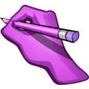 download Edit Hand Holding Pencil clipart image with 270 hue color