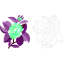 download Design For Damask Rose clipart image with 180 hue color