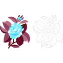 download Design For Damask Rose clipart image with 225 hue color