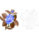 download Design For Damask Rose clipart image with 270 hue color