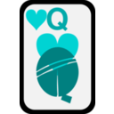 download Queen Of Hearts clipart image with 180 hue color