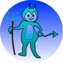 download Littel Devil Icon clipart image with 180 hue color