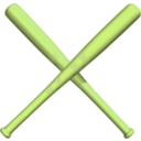 download Crossed Bats Baseball clipart image with 45 hue color