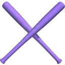 download Crossed Bats Baseball clipart image with 225 hue color