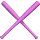 download Crossed Bats Baseball clipart image with 270 hue color