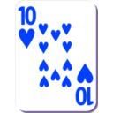 download White Deck 10 Of Hearts clipart image with 225 hue color
