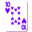 download White Deck 10 Of Hearts clipart image with 270 hue color