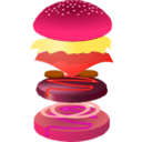 download Hamburger clipart image with 315 hue color