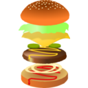 download Hamburger clipart image with 0 hue color