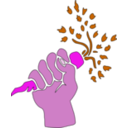 download Hand Holding Carrot clipart image with 270 hue color