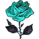 download Rose clipart image with 180 hue color