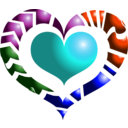 download Red Heart clipart image with 180 hue color