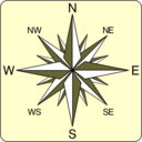 download Wind Rose Icon clipart image with 180 hue color