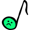 download Unhappy Eighth Note clipart image with 90 hue color