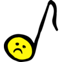download Unhappy Eighth Note clipart image with 0 hue color