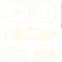 download Shelby Cobra Blueprint clipart image with 45 hue color