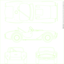 download Shelby Cobra Blueprint clipart image with 90 hue color