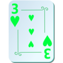download Ornamental Deck 3 Of Hearts clipart image with 135 hue color