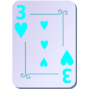 download Ornamental Deck 3 Of Hearts clipart image with 180 hue color