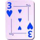 download Ornamental Deck 3 Of Hearts clipart image with 225 hue color
