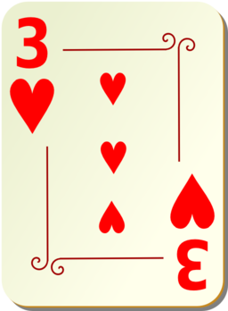 Ornamental Deck 3 Of Hearts