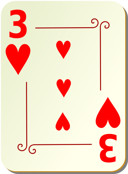 Ornamental Deck 3 Of Hearts