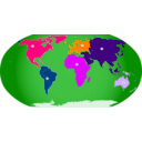 download Continents Numbered clipart image with 270 hue color