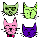 download Graffiti Cats By Rones clipart image with 90 hue color