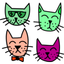 download Graffiti Cats By Rones clipart image with 135 hue color