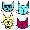 download Graffiti Cats By Rones clipart image with 180 hue color