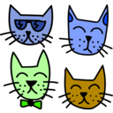 download Graffiti Cats By Rones clipart image with 225 hue color