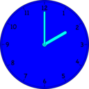 download Clock clipart image with 180 hue color