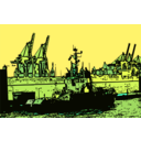 download Illustration Hamburger Hafen clipart image with 180 hue color