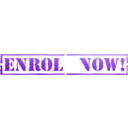 download Enroll Now Stamp clipart image with 270 hue color
