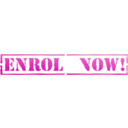 download Enroll Now Stamp clipart image with 315 hue color