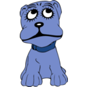download Cartoon Dog clipart image with 180 hue color