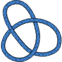 download Trefoil Knot clipart image with 180 hue color