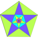 download Pentagons And Stars clipart image with 180 hue color