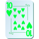 download Ornamental Deck 10 Of Hearts clipart image with 135 hue color