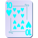 download Ornamental Deck 10 Of Hearts clipart image with 180 hue color