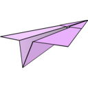 download Paper Airplane clipart image with 45 hue color