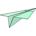 download Paper Airplane clipart image with 270 hue color
