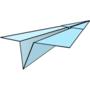 download Paper Airplane clipart image with 315 hue color